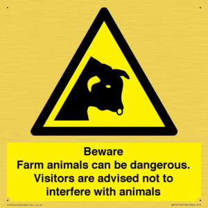 Beware Farm animals can be dangerous. Visitors are advised not to interfere with animals